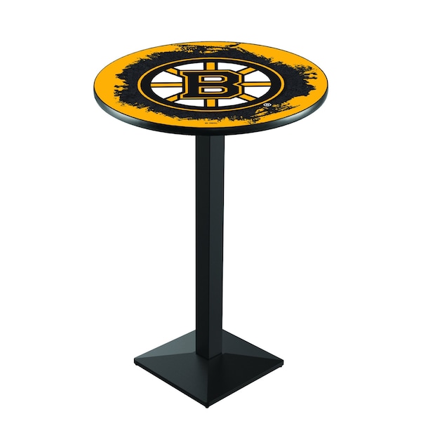 42" Blk Wrinkle Boston Bruins Pub Table